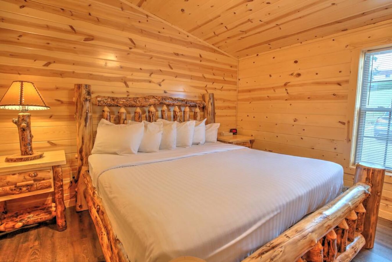 King bed in the Aspen Suite at Blessings Lodge
